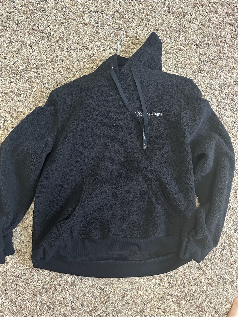 Calvin Klein Black Sherpa Pullover Hoodie
